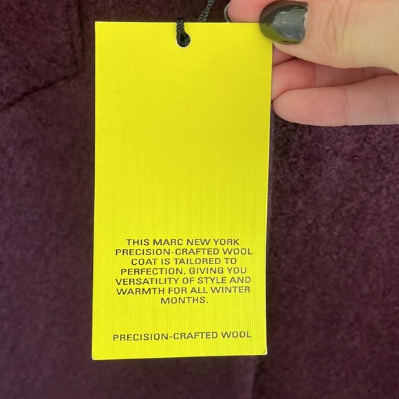 NWT Marc New York Paige Single Breasted Boucle Wool Coat in Burgundy - Picture 12 of 14